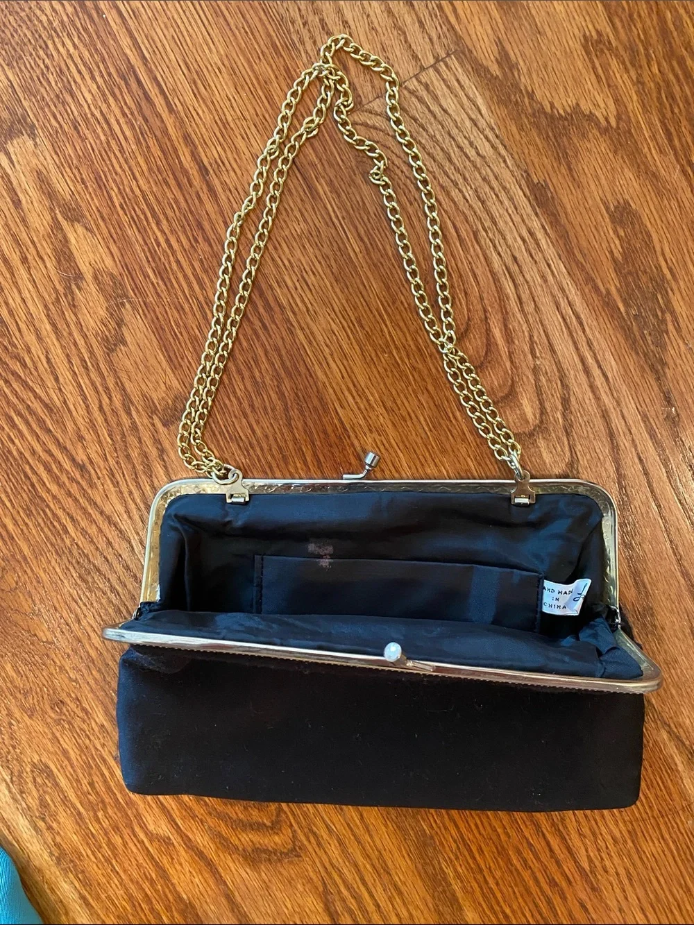 Black Velvet Kiss-Lock Evening Clutch